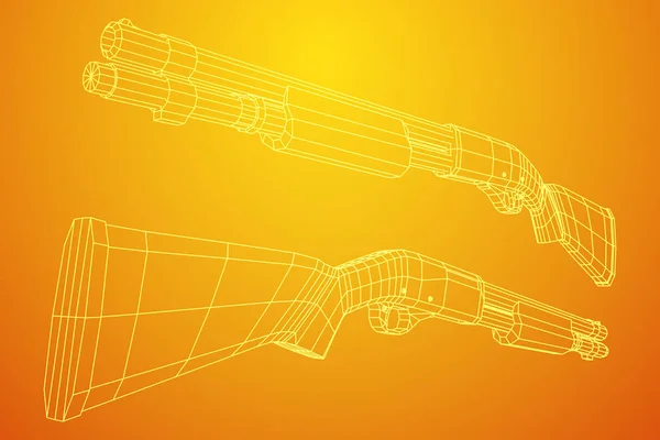 Brokovnice zbraně lovecké pušky — Stockový vektor