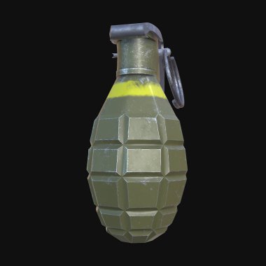 siyah arka plan üzerine el bombası