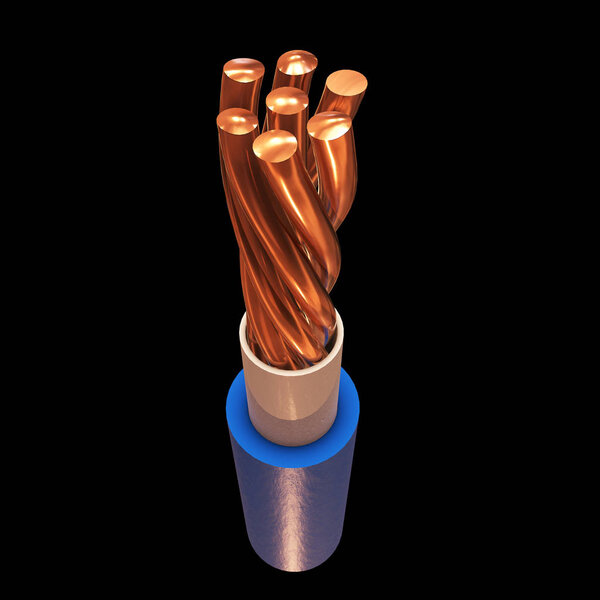 Медный электрический кабель
