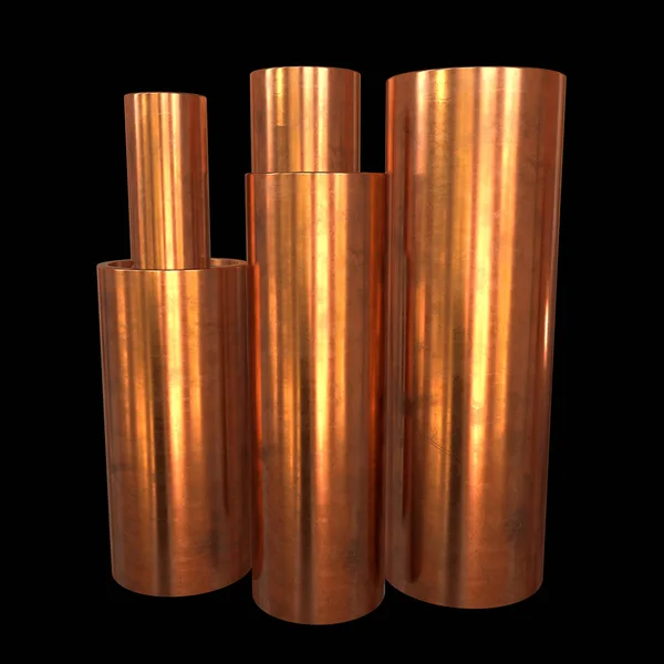 Copper pipes or tubes — Stock Photo, Image