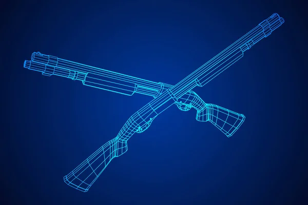 Shotgun rifle hunting carbine — Stock Vector