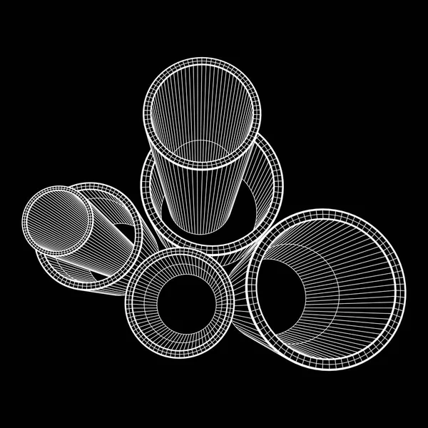 Tubes ronds métallurgie filaire — Image vectorielle