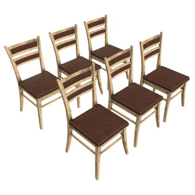 Sandalye arkalık ile 3d