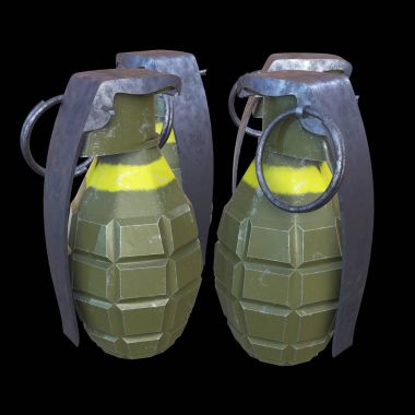 siyah arka plan üzerine el bombası