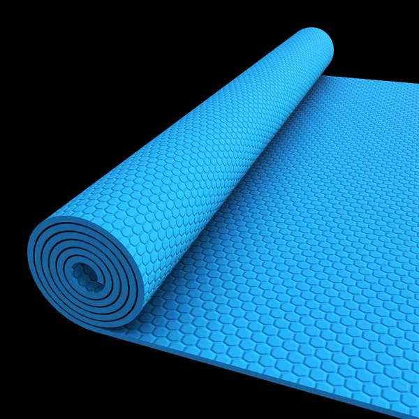 Синій наполовину прокату йога пілатес мат — стокове фото
