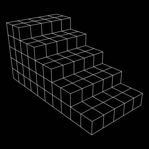 Escaleras escenario podio wireframe — Archivo Imágenes Vectoriales