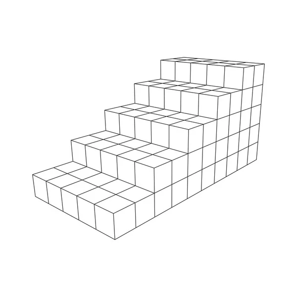 Escaliers estrade podium wireframe — Image vectorielle