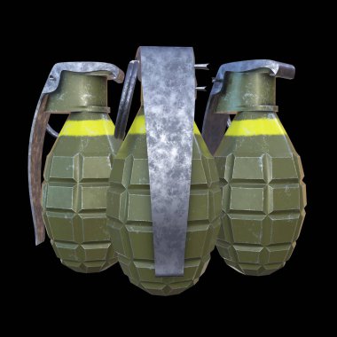 siyah arka plan üzerine el bombası