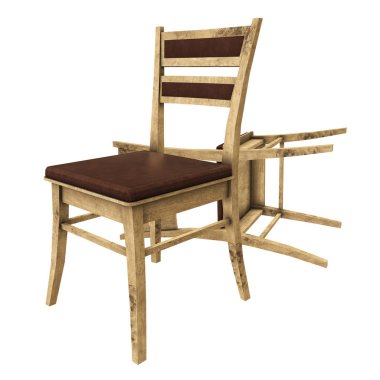 Sandalye arkalık ile 3d