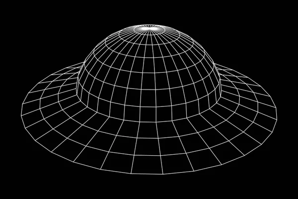 Nave espacial OVNI wireframe — Archivo Imágenes Vectoriales