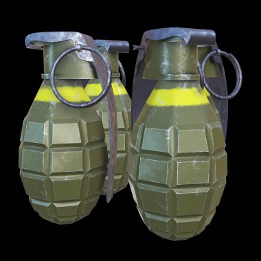 siyah arka plan üzerine el bombası