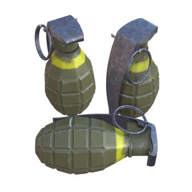 Beyaz arka plan ile el bombaları