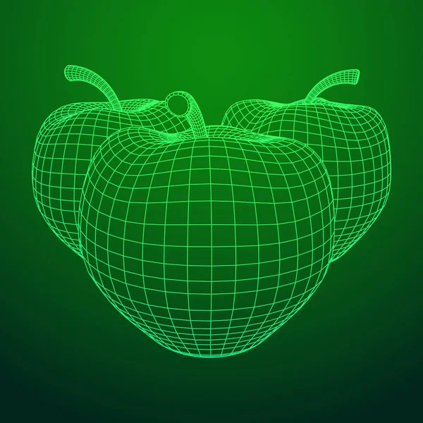 Ilustración vectorial de manzana — Vector de stock