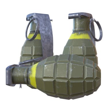 Beyaz arka plan ile el bombaları