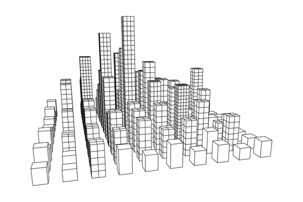 Réseau de ville Mesh Cubes — Image vectorielle