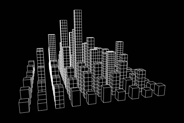 Malha cubos cidade matriz — Vetor de Stock