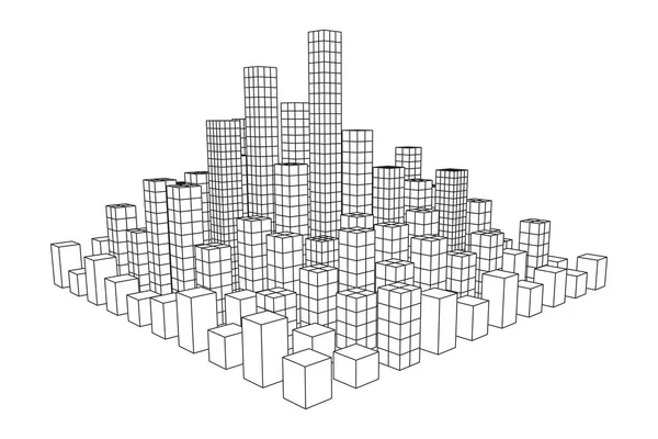网格的多维数据集城市数组 — 图库矢量图片