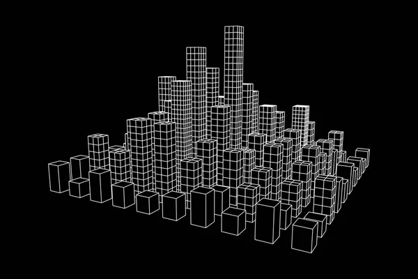 Matriz de ciudad de cubos de malla — Archivo Imágenes Vectoriales