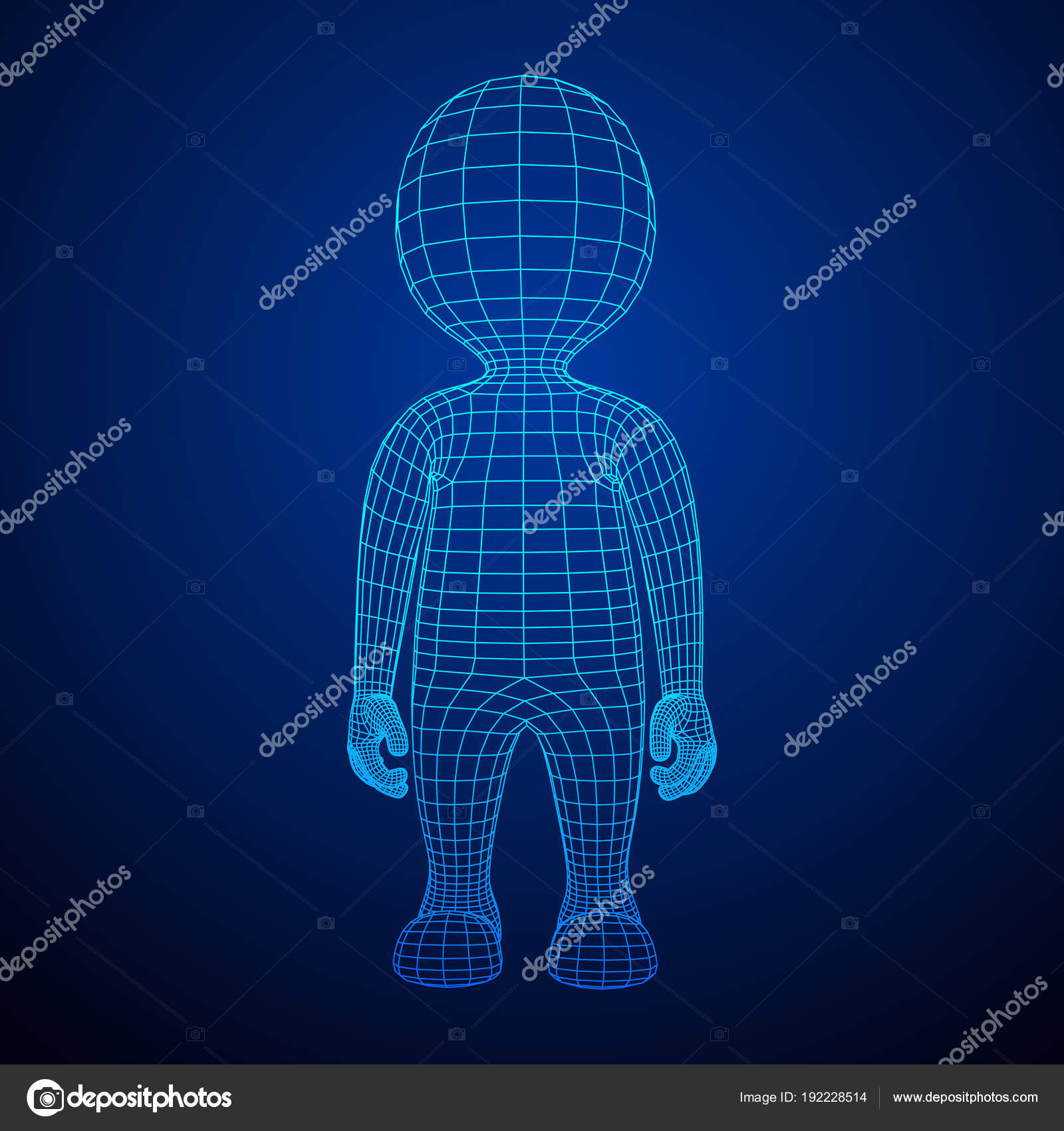 Wireframe low poly mesh human cartoon body Stock Vector Image by ©newb1  #192228514