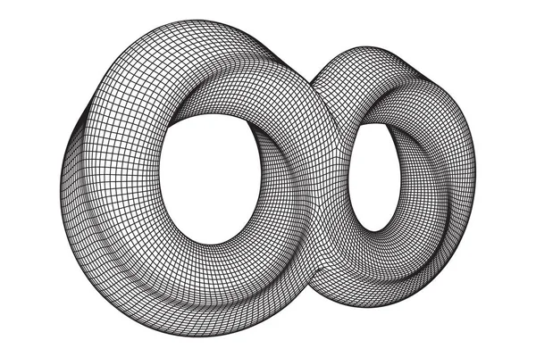 Mobius szalag gyűrű feszített víztükrű Szent geometria — Stock Vector