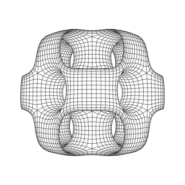 Портативный куб с проволочной рамкой — стоковый вектор