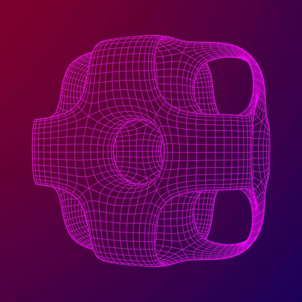 Cubo portatil Wireframe — Archivo Imágenes Vectoriales