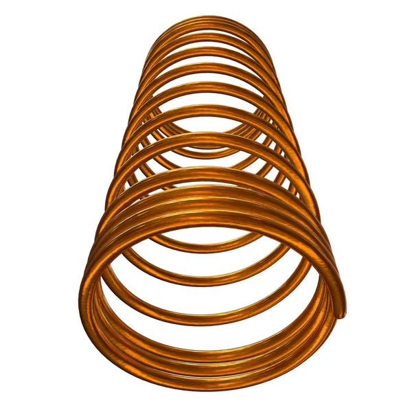 Золотая спиральная пружина — стоковое фото