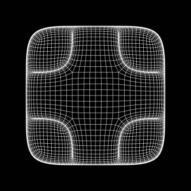 Wireframe Necker Smooth Cube clipart