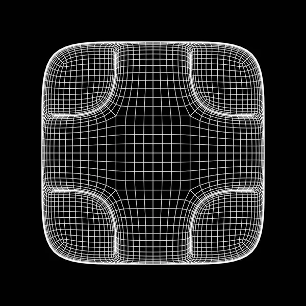 Wireframe Necker Cubo liso — Vetor de Stock