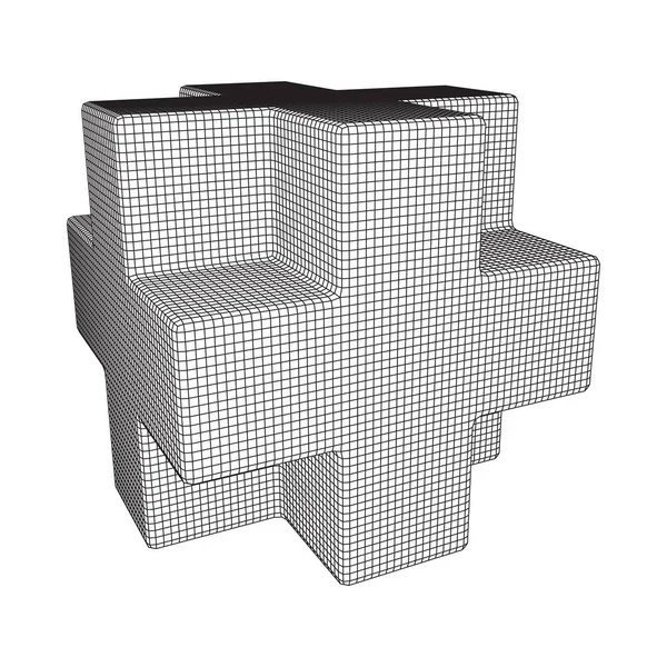 Wireframe Necker Cubo —  Vetores de Stock