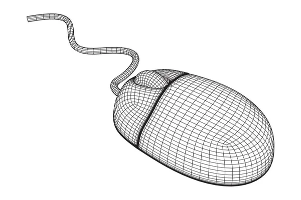 Souris d'ordinateur Wireframe — Image vectorielle