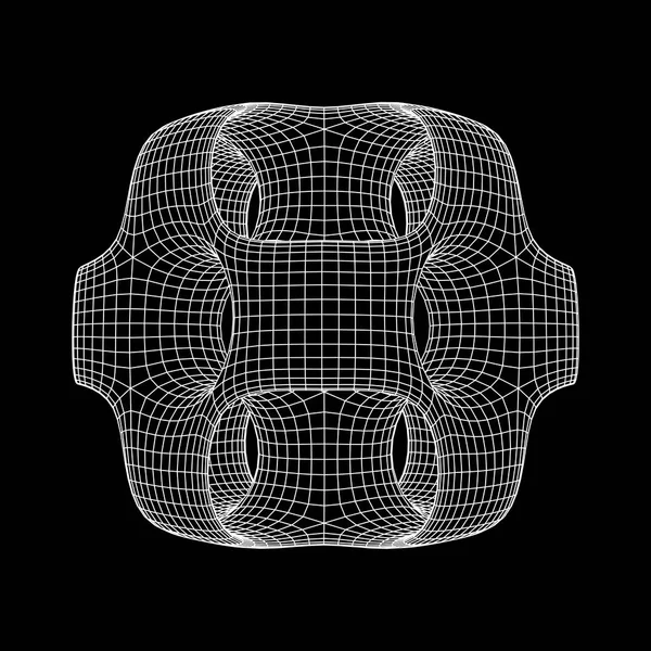 Cube porté Wireframe — Image vectorielle