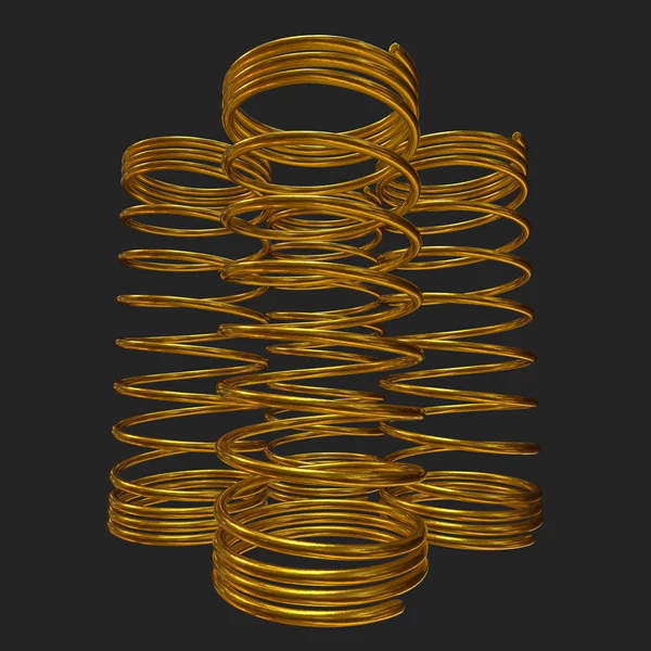 Gold spring 3d — Stock Photo, Image