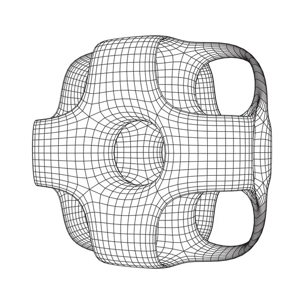 Wireframe portado cubo —  Vetores de Stock