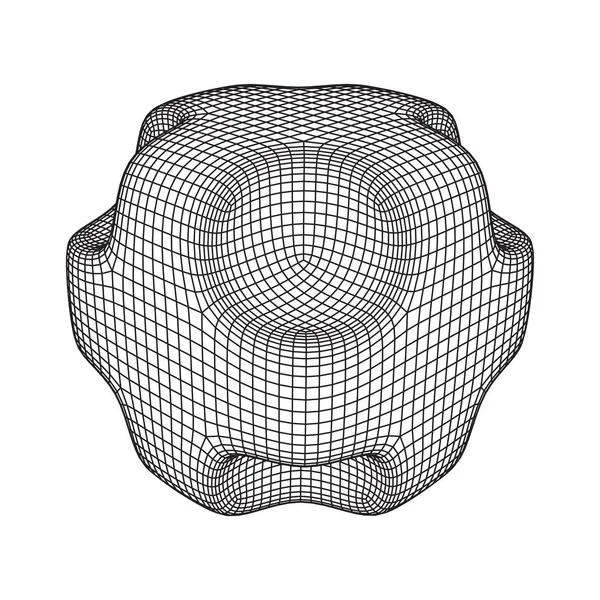 Wireframe Nekker Smooth Cube — стоковый вектор