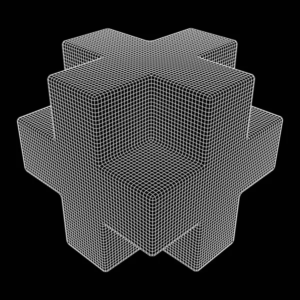 Cubo de escote Wireframe — Archivo Imágenes Vectoriales