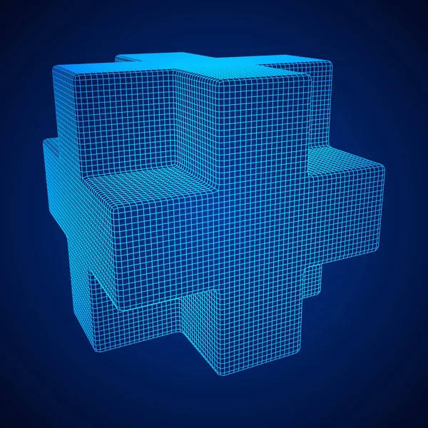Cube Necker Wireframe — Image vectorielle