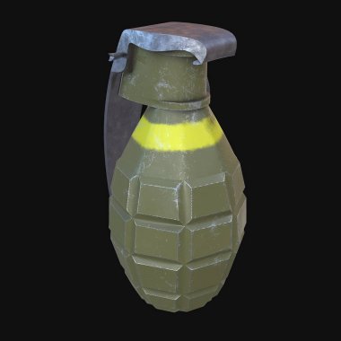 siyah arka plan üzerine el bombası