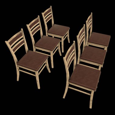 Sandalye arkalık ile 3d