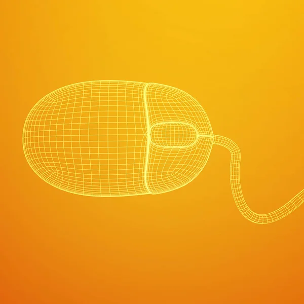 ワイヤ フレーム コンピューター マウス — ストックベクタ