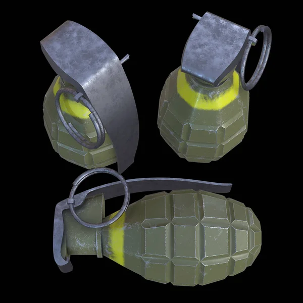 siyah arka plan üzerine el bombası