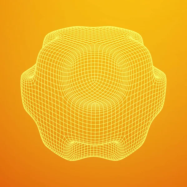 Cubo liso escote Wireframe — Archivo Imágenes Vectoriales