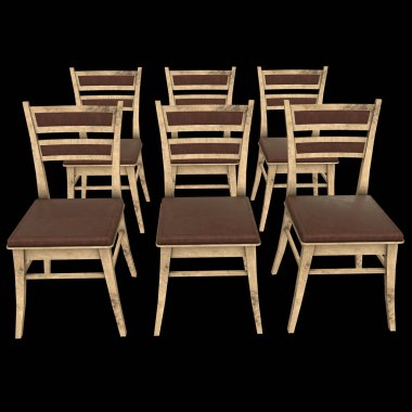 Sandalye arkalık ile 3d