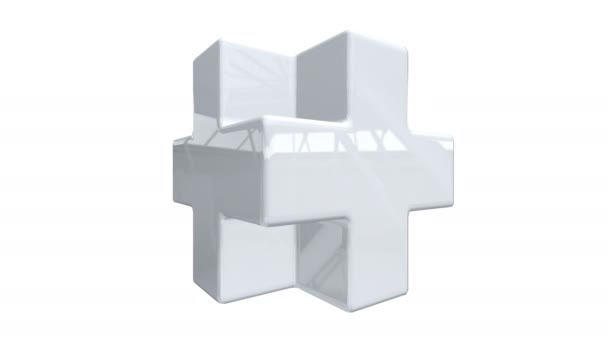 Witte Necker kubus — Stockvideo