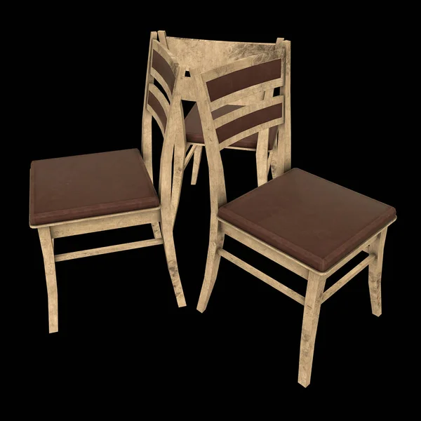 Stuhl mit Rückenlehne 3d — Stockfoto