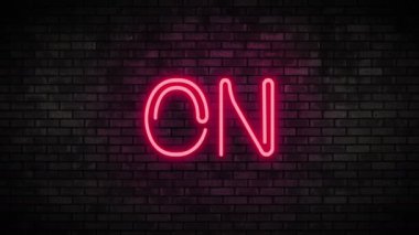 Tuğla duvar üzerinde kırmızı Neon ışıkları