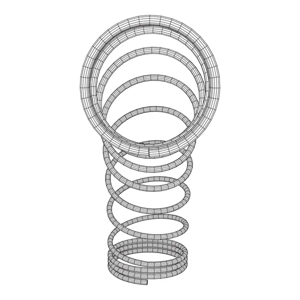 Molla elicoidale wireframe — Vettoriale Stock