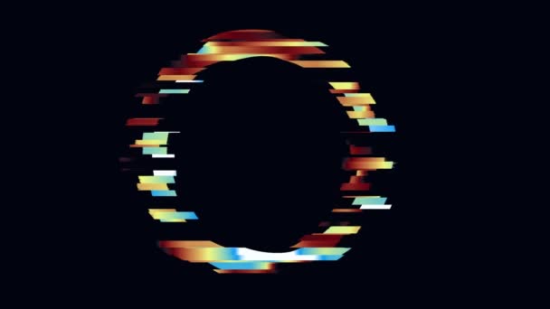 Glitched circle frame design — Stock Video