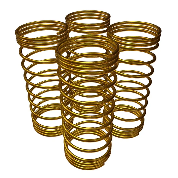 Gold spring 3d — Stock Photo, Image