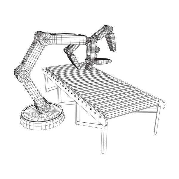 Роботизированный вектор ручного и роликового конвейеров — стоковый вектор